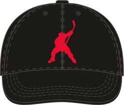Cap black red hockeyplayer